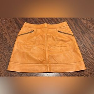 Faux Leather Mini Skirt - Size 6